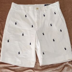 Polo by Ralph Lauren Cream Embroidered Men's Shorts